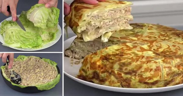 La receta del día: Hojaldre de repollo con carne picada al horno.