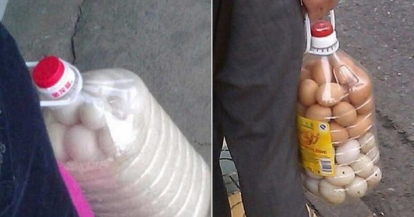 Cómo poner huevos en una botella de 5 litros