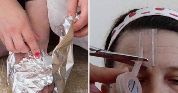 A esta mujer, le han pegado en la frente unas tiras de papel aluminio. ¡Tal efecto, jamás fue visto!
