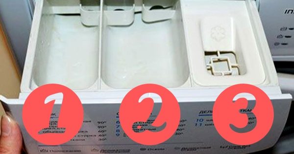 El contenedor de polvo en la lavadora: por qué son necesarios los 3 compartimentos