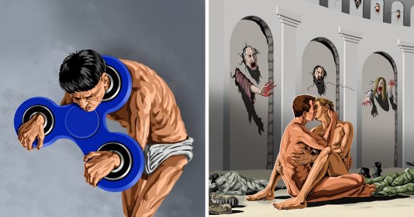 20 ilustraciones tópicas, que gritan los problemas del mundo moderno.