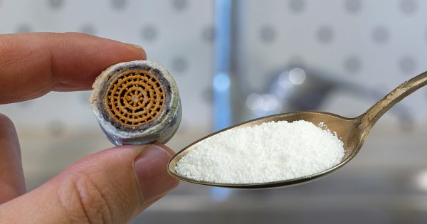 Limpia el grifo de la placa y la cal en un par de minutos, no más agua que salpica en todas las direcciones.