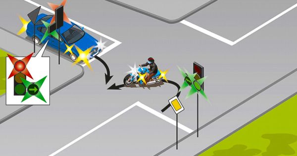 Un complicado problema de tráfico, al que uno de cada dos conductores responde erróneamente