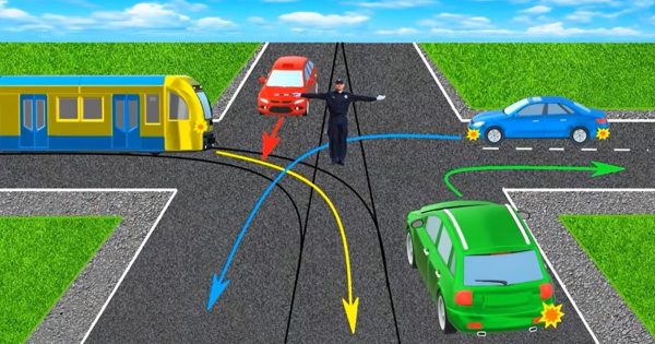 Qué vehículo puede pasar el cruce en esta señal del controlador de tráfico Qué vehículo puede pasar el cruce en esta señal del controlador de tráfico