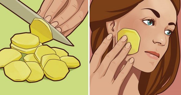 Ella se frota la cara con una rodaja de patata cada mañana. ¡La razón para ello es muy práctica!